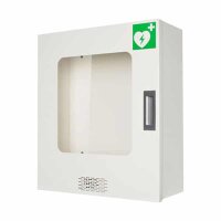 AED Wandschrank mit Alarm
weiß, verzinktes Blech,...