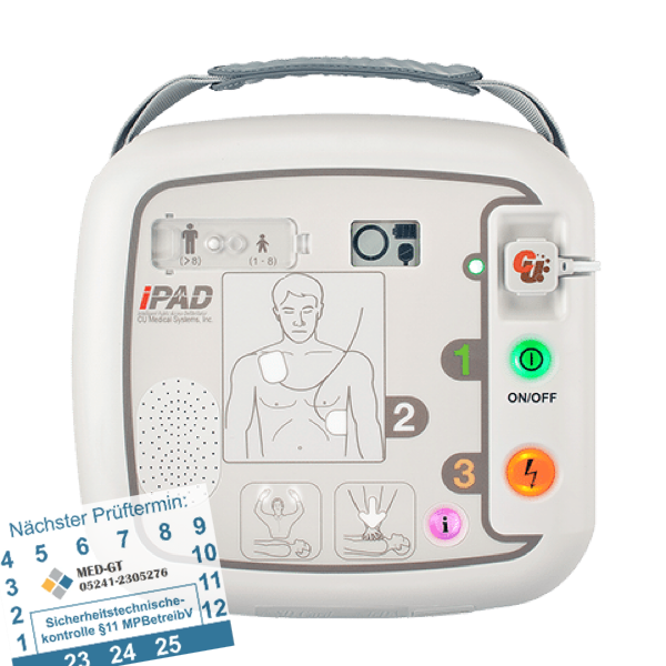 Sicherheitstechnische Kontrolle für alle AED Typen - inkl. Versandkosten